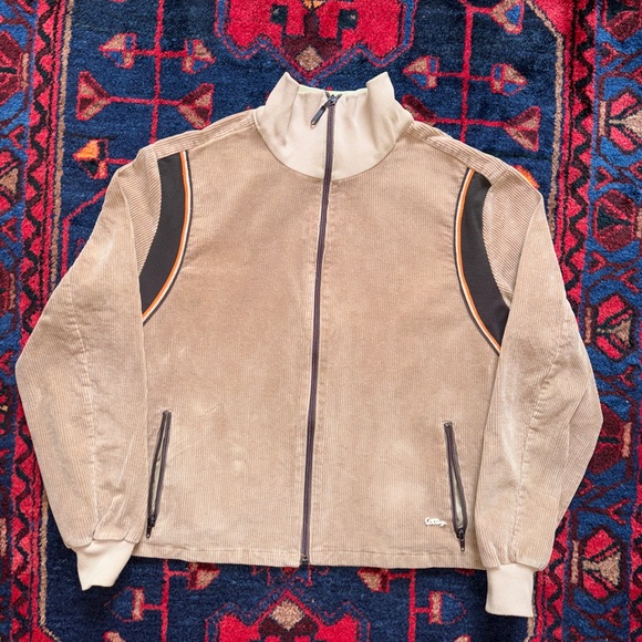 Vintage 80s Utex Corduroy Striped Zip Bomber Jacket - Picture 2 of 13